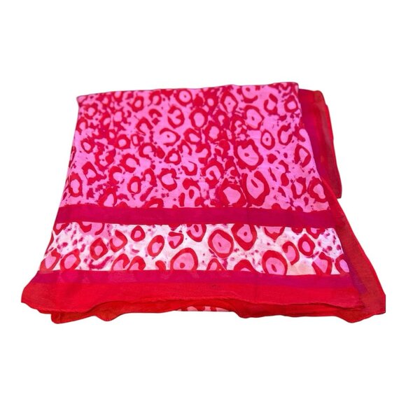 Raj Anthropologie 100% Cotton Scarf Pink Animal PrintMade In India 50”x60” - Picture 1 of 5
